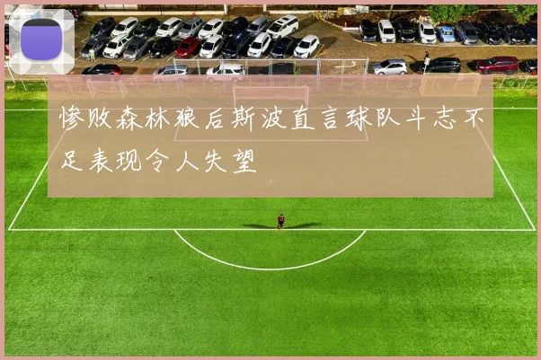 惨败森林狼后斯波直言球队斗志不足表现令人失望