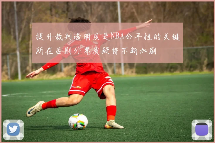 提升裁判透明度是NBA公平性的关键所在否则外界质疑将不断加剧